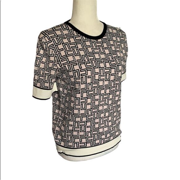 Les Copains Pink Logo Wool Sweater | Size 6 - Picture 4 of 12